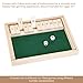 Bits and Pieces - Large Shut The Box Game - 3-in-1 Board Game - 12 Dice Board Game - Wooden Pub Tabletop Game Box - 2 Dice Included