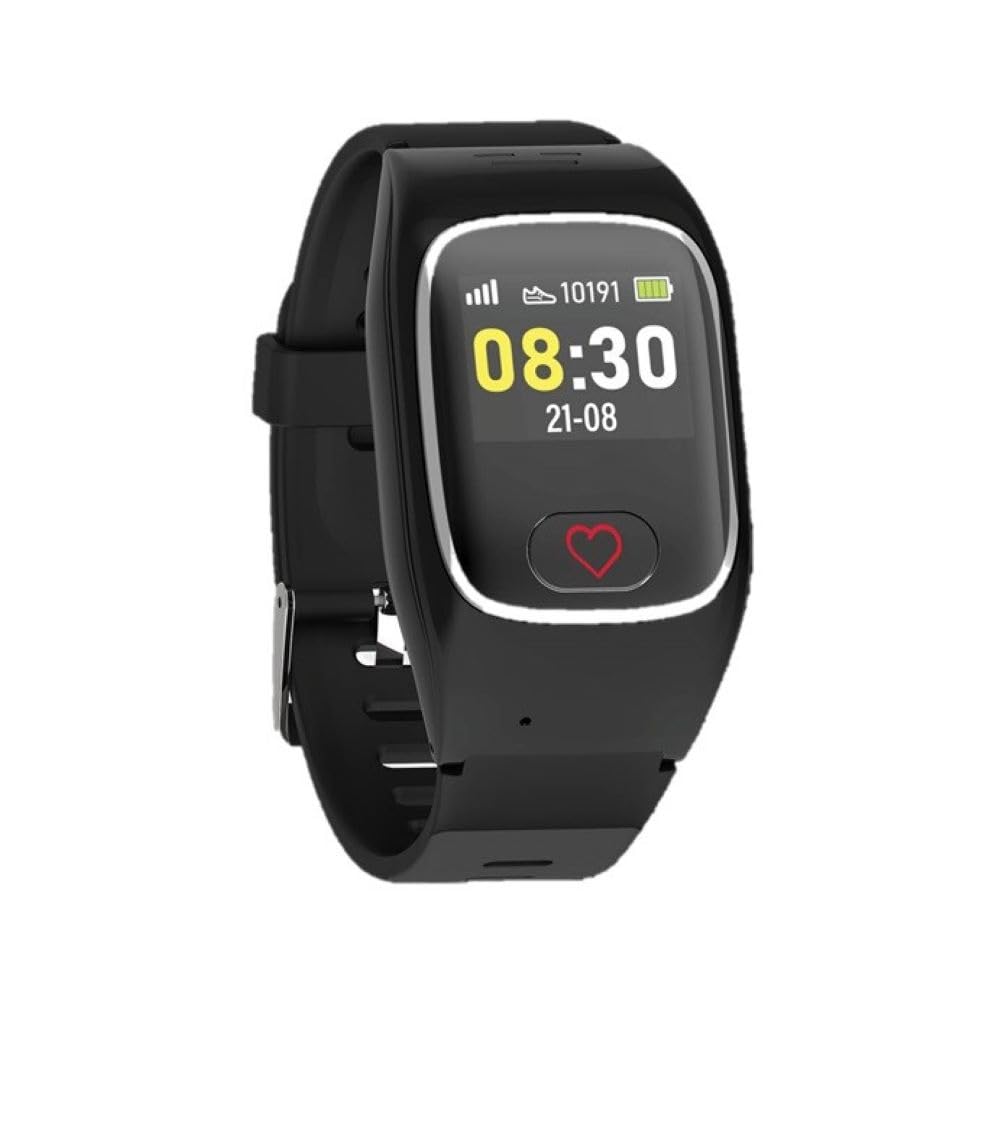 James B6 Notruf- & Sicherheitsuhr für Senioren (Schwarz) mit GPS, Sturzerkennung, SOS-Knopf, Pulsmessung & Gesundheitsfunktionen, Familien-App, lauter Alarm, inkl. SIM-Karte & 2 Gratis-Monate Tarif