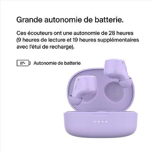 Belkin Écouteurs True Wireless SoundForm Bolt (sans fil, jusqu'à 28h d'autonomie de batterie, mode mono, certification IPX4, Bluetooth, micro, pour iPhone, Galaxy, etc.)