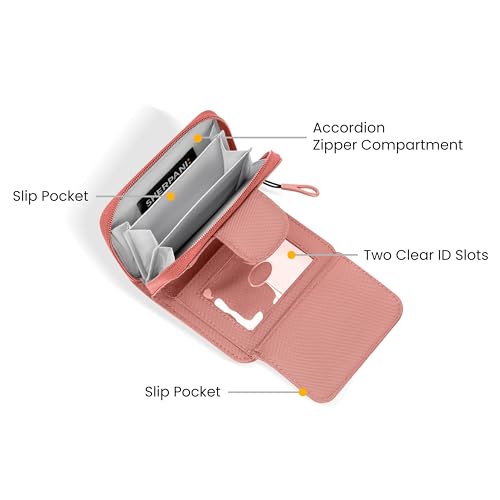 Image of Sherpani Barcelona, Nylon Bifold Zipper Pocket Wallet for Women, Travel Bag, RFID Protection