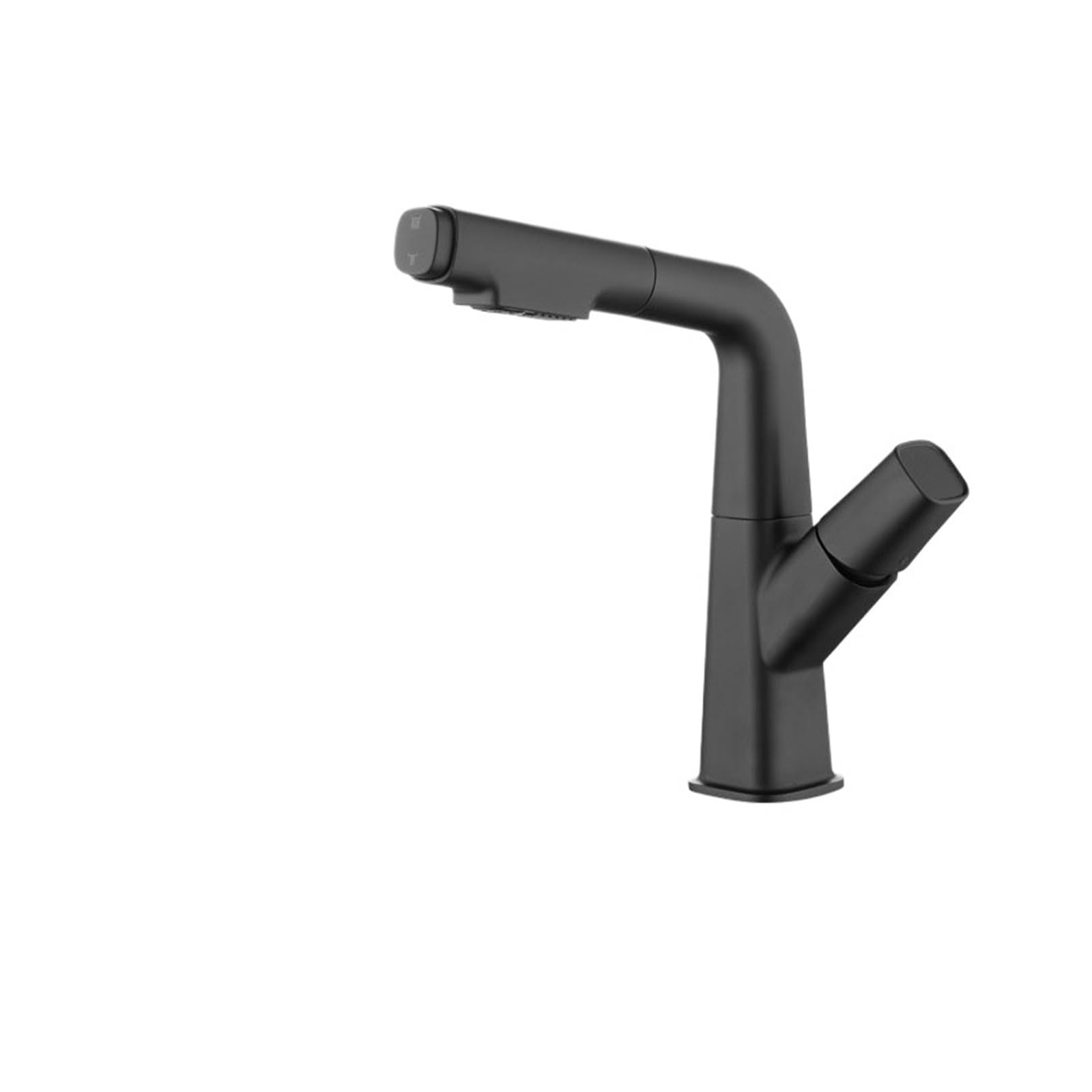 Robinet d'évier de cuisine et lavabo eau chaude froide extractible noir mat