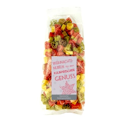 1x 250 gr. Nudeln Geschenk Kundengeschenk Weihnachten Nikolaus - Motiv: Weihnachtsstern