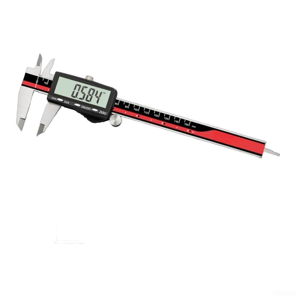 Calibrador digital 150mm/200mm/300mm Herramienta de medición de acero inoxidable con pantalla LCD grande Carga USB de alta precisión para medición industrial (150mm)