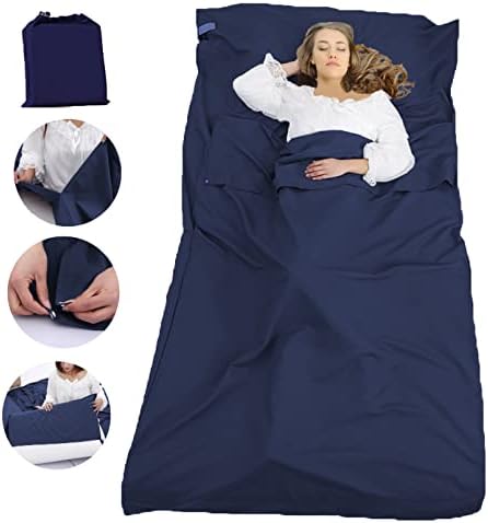 Sleeping Bag Liner Portable Travel Sleeping Sack Sheets Lightweight and Compact Camping Sheets for Adults Comfortable Liners for Traveling Hotel Camping Picnic Hostels Backpacking