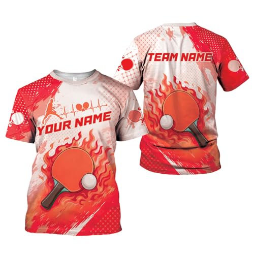 Personalized Table Tennis 3D Shirt, Custom Table Tennis Players T-Shirt, Custom Ping Pong Tshirts, Ping Pong Shirt3
