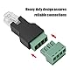 ASHATA RJ11 6P4C 4 Pin Stecker, Ethernet-Stecker RJ11 6P4C Stecker auf 4 Pin Schraubanschluss Konverter,RJ11 Terminalblock Terminal Stecker Adapter Schwarz