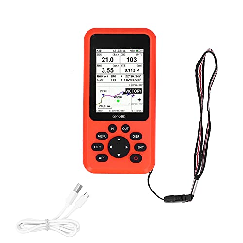 Gearwell GPS Navigator, Handheld GPS Locator with Longitude Latitude Altitude Record, Outdoor Hiking Cycling Vehicle GPS Tracker, Handheld GPS Tracking Device Orange