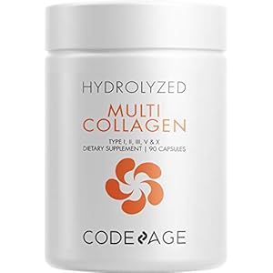 Codeage Multi Collagen Protein Capsules, Type I, II, III, V, X, Grass Fed & Hydrolyzed Collagen Pills Supplement, All in…