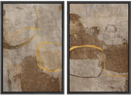 MUDECOR Framed Canvas Print Wall Art Set Bold Brush Strokes