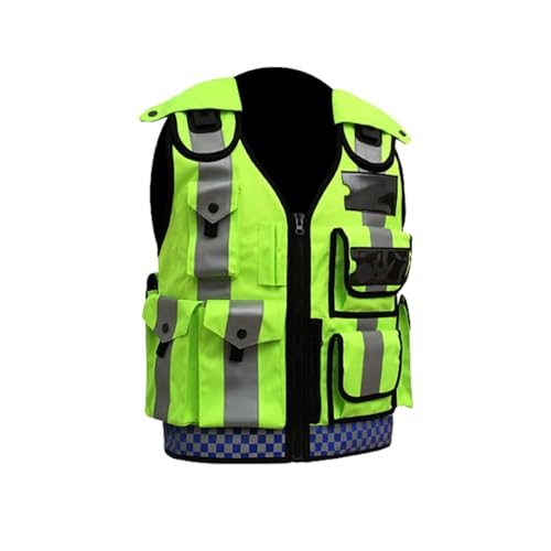 SPALL PRO US Security Vest Safety Enforcement Vest High Viz Reflector Vest (US, Numeric, 1, Regular, Regular, F.Yellow)