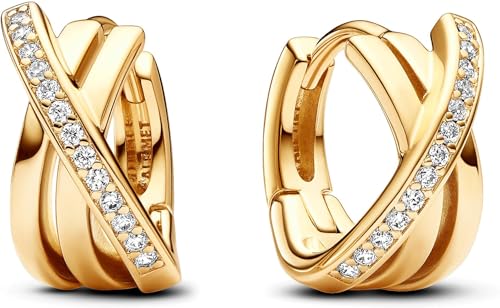 Pandora Crossover Pavé Hoop Earrings 263150C01