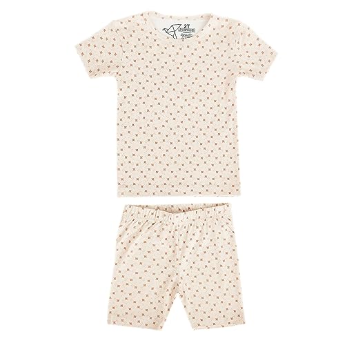 Copper Pearl Two Piece Short Sleeve Toddler Pajamas PJ Sets for Boys and Girls - Adorable Pattern Summer Pajamas Shorts to Keep Cool While Sleeping, Size 12 Months to 5T - Hunnie
