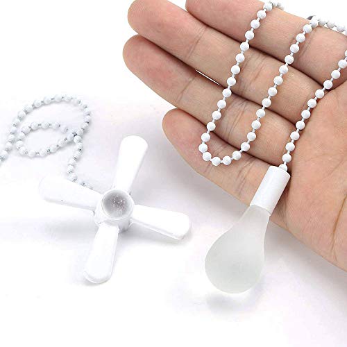 Image of Ceiling Fan Pull Chain Extension Ornaments Chains with Decorative Light Bulb and Fan Cord 13.6 Inches Bronze Fan Pull Chain Set for Ceiling Light Lamp Fan Chain(Paint White)