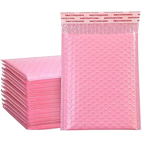 10/20/50PCS Pink Poly Bubble Bag Mailer Plastic Envelope Shipping Packaging,Poly Bubble Mailers Padded Envelopes,Self Seal Bubble Lined Padded Envelope (10PCS(11cm×15cm)) Cover