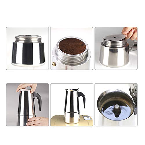 Honorall 100 ml de Aço Inoxidável Espresso Fogão Coador Máquina de Café Expresso Panela Cafeteira It