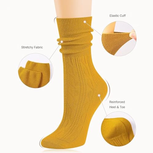 Women Socks Cotton Crew Dress Socks Solid Color for Women Girls Ladies 10 Pack3