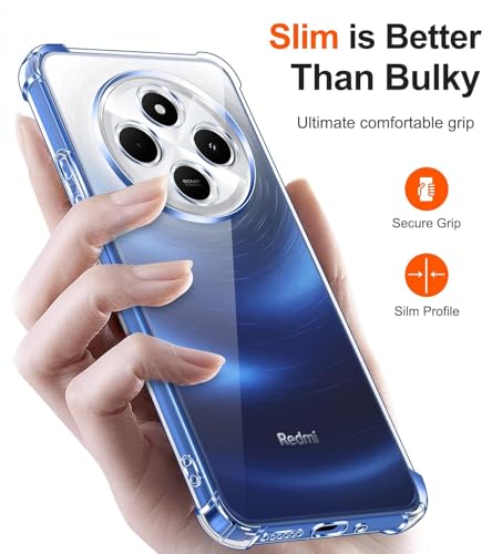Image of Lustree Redmi 14C 5G / Redmi A4 /Poco M7 / Poco C75 Back Cover Case | Clear TPU Case with Four Corner Protection & Raised Guard |Protective Mobile Phone Cover for Redmi 14C 5G / Redmi A4 /Poco M7 / Poco C75