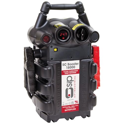 SIP SC 18000 Capacitor Start Booster, Battery Booster Jump Starter Power Pack 12V/24V 18000A/9000A