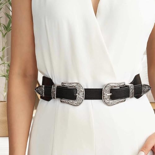 Women Elastic Waist Belt,Coats Stretch Buckle Belt for Family Banquets Weddings 6