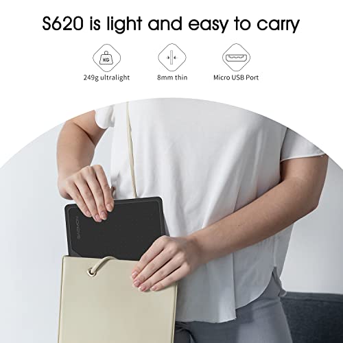 Gaomon S620 Graphics Tablet 6.5 X 4 Inches Pen Tablet With 4 Express Keys And Battery-Free Pen For Digital Drawing And Gaming On Windows&Mac Os & Android Device #TOP4