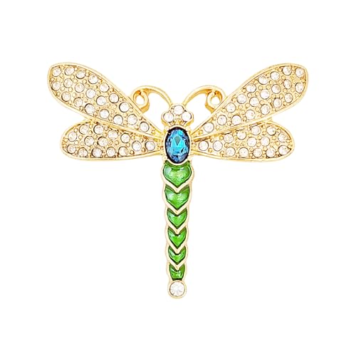 Image of Dragonfly Brooches for Women Crystal Rhinestone Lapel Pin for Men Vintage Insect Jewelry Dress Blazer Jacket Accessories Holiday Birthday Gifts
