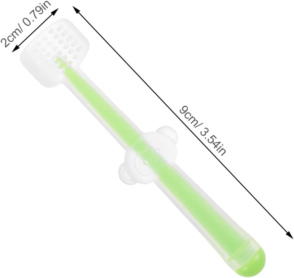 Soft Silicone Toothbrush Kit with Tongue Cleaner and Gum Brush Ergonomic Oral Care for Newborns and Boy Girl Includes Transparent Hygienic Storage Stand for Easy Use and