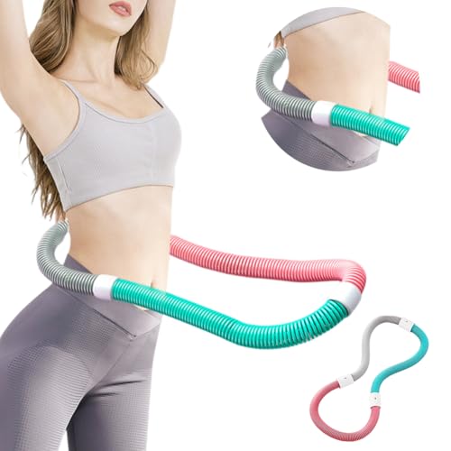 Soft Spring Hula Hoop - 3 Lbs Pilates Equipment for Adults Weight Loss | Eco-Friendly PVC | Multi-Way Exercises: Waist Slimming, Leg Shaping, Back Shoulder Opening & Hunchback Correction