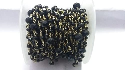 Chaîne en spinelle noir et or 24K pour créer vos bijoux bohèmes chic de tous les jours