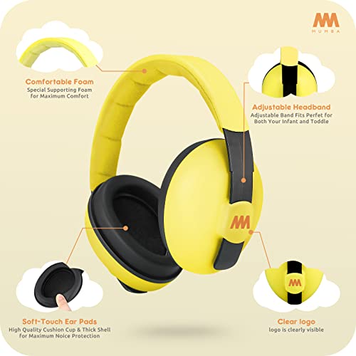 Image of mumba Baby Ear Protection Noise Cancelling Headphones for Babies and Toddlers Baby Earmuffs - Ages 3-24+ Months