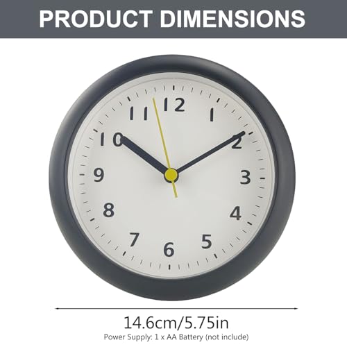 Reloj de pared impermeable y silencioso de 6 pulgadas miniatura 2