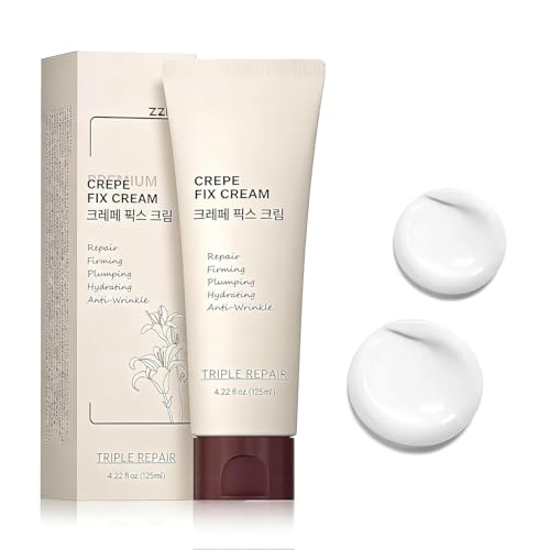 ZZILME Crepe Fix Body Cream Hydrating & Smoothing Moisturizer for Face Neck & Body Helps Improve the Look of Crepey Skin Lightweight Fast-Absorbing Formula for Women & Men 4.2 Fl Oz