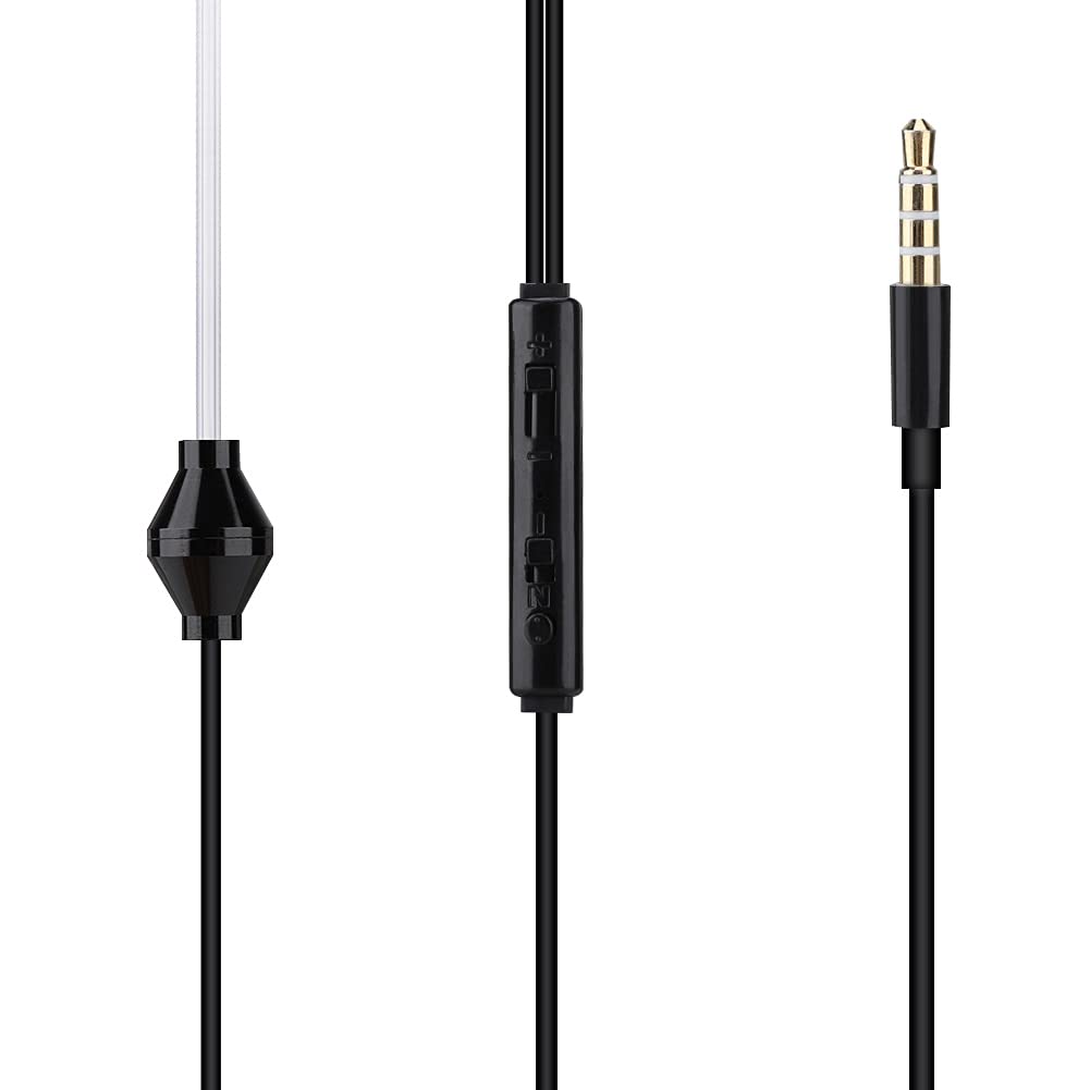 Vikye Anti Radiation air Tube Headphones, EMF Protection Earphone, Radiation Free Headset with Microphone and Answer Button Compatible with All Smartphone (Black)
