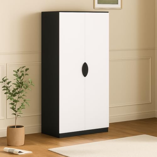 Image of Callas 2 Door Engineered Wood Wardrobe | Modern Bedroom Storage Cabinet with Lock & Shelves | Compact Almirah for Clothes, 1 Year Warranty with Free Installation