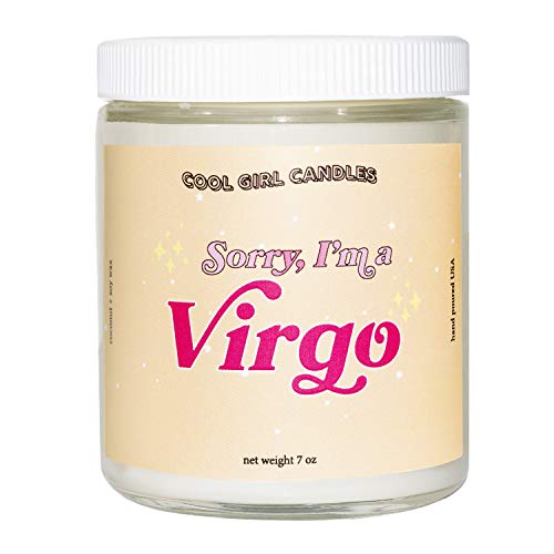 Cool Girl Candles | Virgo Zodiac Candle | All Natural Coconut Soy Wax | Best Strong Scented Candles for Home Fragrance | Clean Burning | Aesthetic Décor| Astrology Horoscope Funny Gifts | 8.5 fl oz