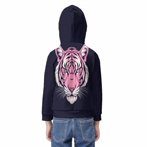 Sweat à capuche tigre pour enfant pull en molleton avec grande poche - 6