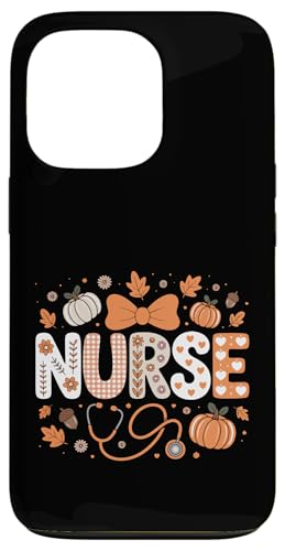 秋 かぼちゃ 看護師 聴診器 ハッピー 秋 yall 女性 看護師 スマホケース iPhone 13 Pro 用