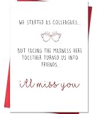 Beixian Funny Leaving Card for Coworker, Going Away Cards for Coworker, Farewell Cards for Friend, Gift for Colleague Leaving, I'll Miss You Card for Her Him