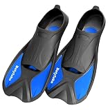 Belyfuko Short Swim Fins, Adult Snorkel Fins for Lap Swimming Diving Snorkeling Travel Size with Mes