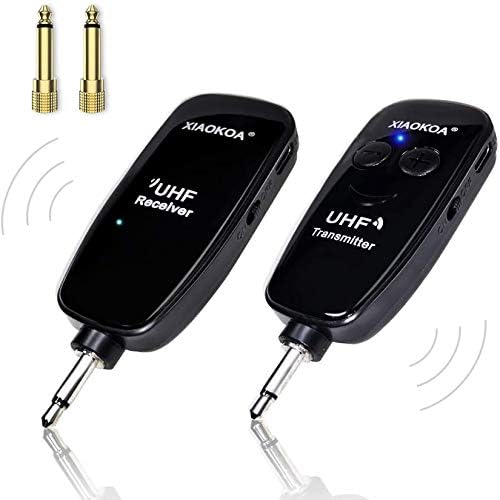 Wireless Guitar Syetem, UHF Rechargable Transmitter Receiver for Electronic Guitar Bass, Instrument Pickup and Amplifier, Guitar Accessories