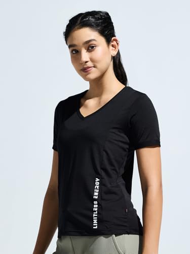 Image of Women's V Neck Cut & Sew Mesh Panel Top