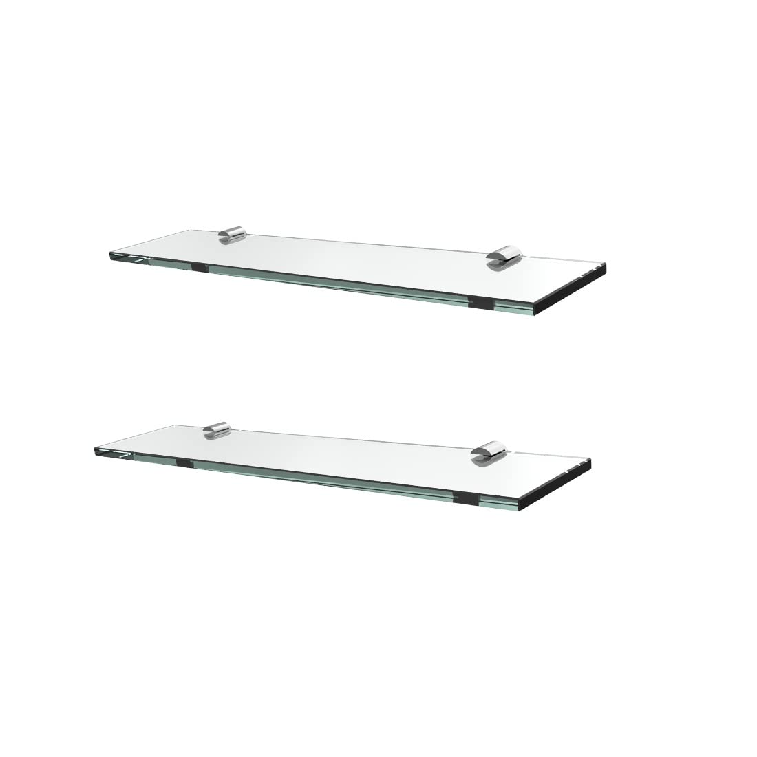 EMKE Glass Bathroom Shelves 430x92x8mm, Glass Wall Shelf Bathroom Shower Shelves, Supports Wall Mounted Storage Floating Bracket Shelf for Kitchen Living Room