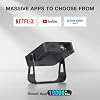 [Officially-Licensed App & Auto Focus]Black Smart Mini Projector with WiFi and Bluetooth, XuanPad 4K Support Movie Projector, Portable Native 1080P Outdoor Projector with 360 Stand