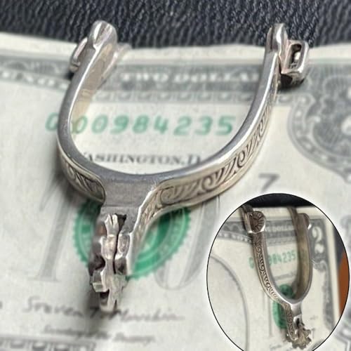 Vintage Western Spurs Silver Money Clip, Personalised Hand Engraved Metal Money Clip, Western Theme Metal Cash Clip Bill Storage Holder, Love Horse Theme Gift2