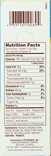 Image of Earth Balance Coconut & Peanut Spread, Creamy, 10 Count (Pack of 6)