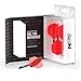 RED DRAGON Darts – Nitro Flite Integrated Flight & Shaft System – No.2 Shape and Design – Black & Red Colour, Intermediate Length