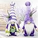 Lavender Gnomes Decor, Spring Gnomes Decorations for Home Indoor Outdoor Pastel Purple Spring Lavender Decorations Summer Gnome Tiered Tray Decor Gnome Gifts for Woman