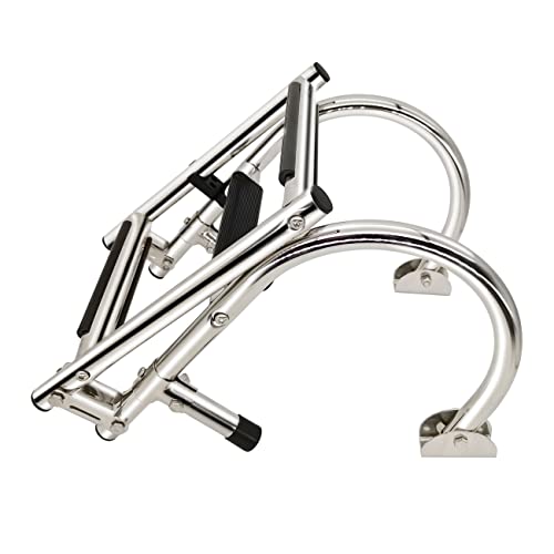Removable Folding Boat Ladder Stainless Steel Marine Pontoon For Marine Boat Yacht (3 Steps-Sl) #TOP3