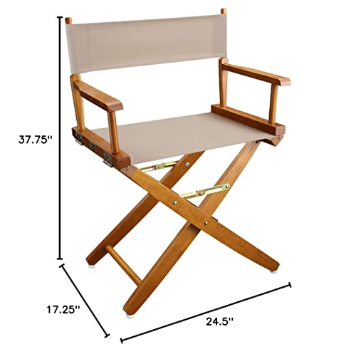 American Trails Extra-Wide Premium 18" Director's Chair Mission Oak Frame With Natural Canvas #TOP7