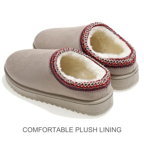 Snow Boots Slippers for Women Indoor Outdoor Girls Slip On Shoes Comfy Warm Soft Platform House Slipper Winter Ladies Closed Back Boot2