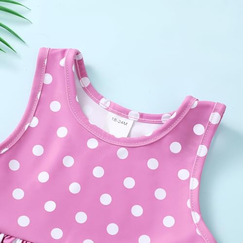 Image of Baby Swimsuit Girl Two Piece Bathing Suit Toddler Girls Summer Beach Ruffle Tankini Swimwear 1-7Y